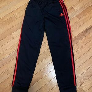 adidas Black Sweatpants with Red Side Stripes